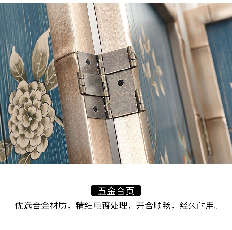 新古典四扇屏風(fēng)隔斷，精美手繪屏風(fēng)