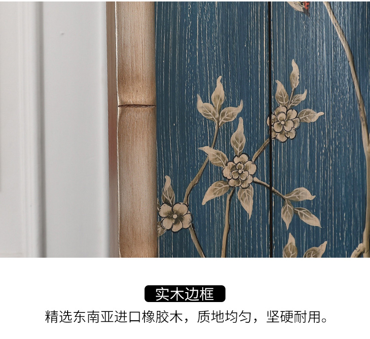 新古典四扇屏風(fēng)隔斷，精美手繪屏風(fēng)