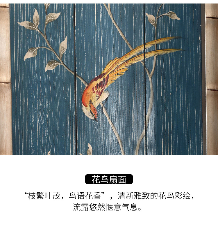 新古典四扇屏風(fēng)隔斷，精美手繪屏風(fēng)