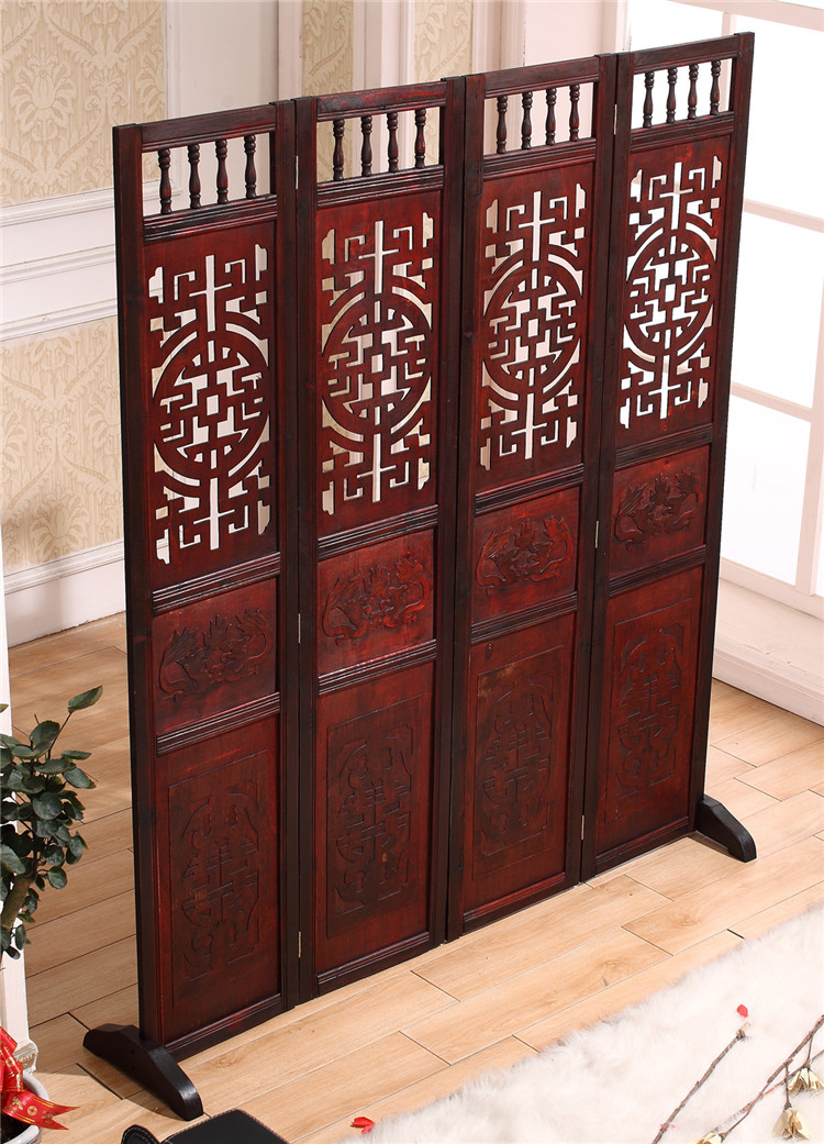 仿古實木屏風(fēng)隔斷，精美中式屏風(fēng)