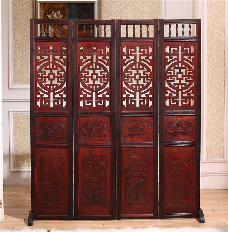 仿古實木屏風(fēng)隔斷，精美中式屏風(fēng)