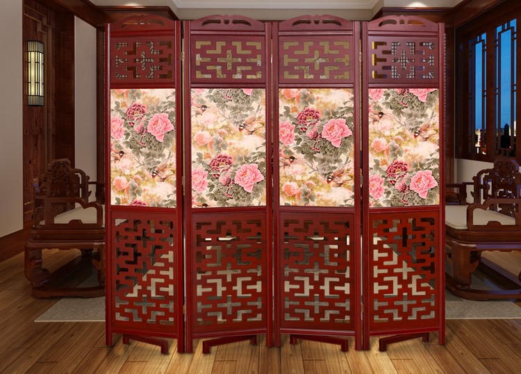 匠心啟航閱讀實木古典屏風隔斷，中式雙面屏風