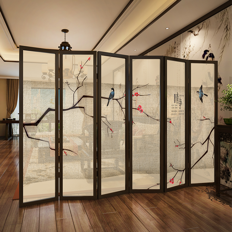 匠心啟航閱讀實(shí)木中式屏風(fēng)隔斷