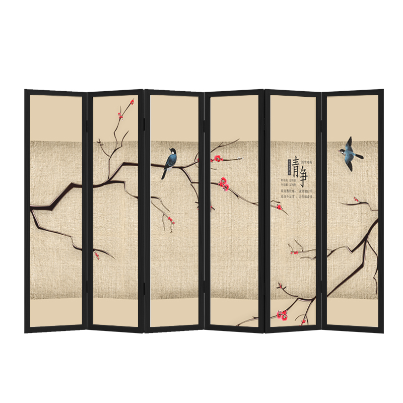 匠心啟航閱讀實(shí)木中式屏風(fēng)隔斷