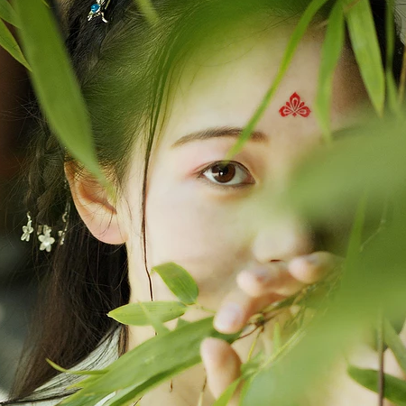 綠陰樹下閨蜜頭像，唯美古風(fēng)女子頭像