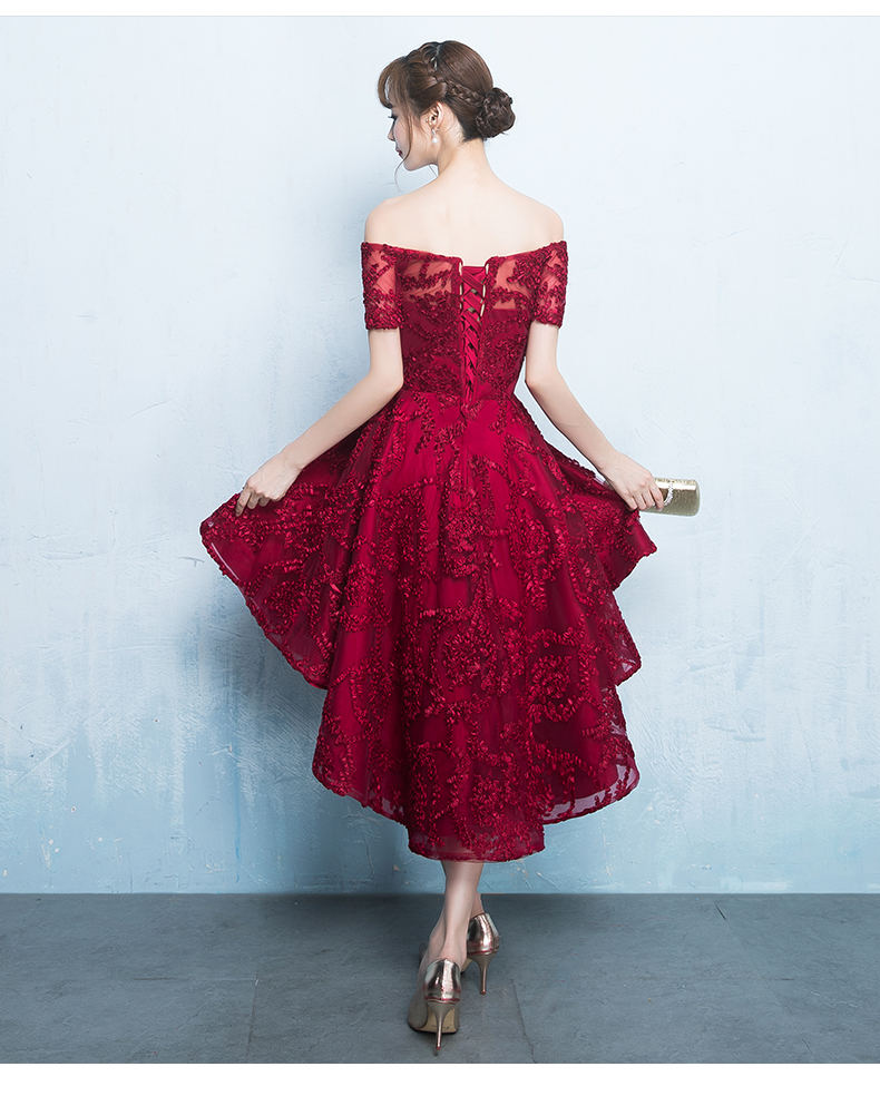 性感一字肩中式禮服，大方典雅晚禮服