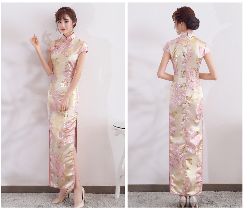 時尚優(yōu)雅少女旗袍，改良精致花紋旗袍裙