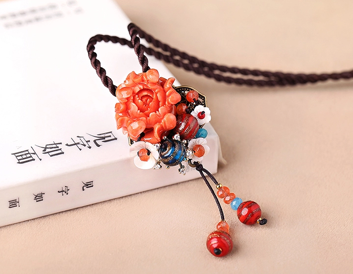 匠心啟航閱讀立體花朵吊墜胸花，復(fù)古胸針項鏈飾品