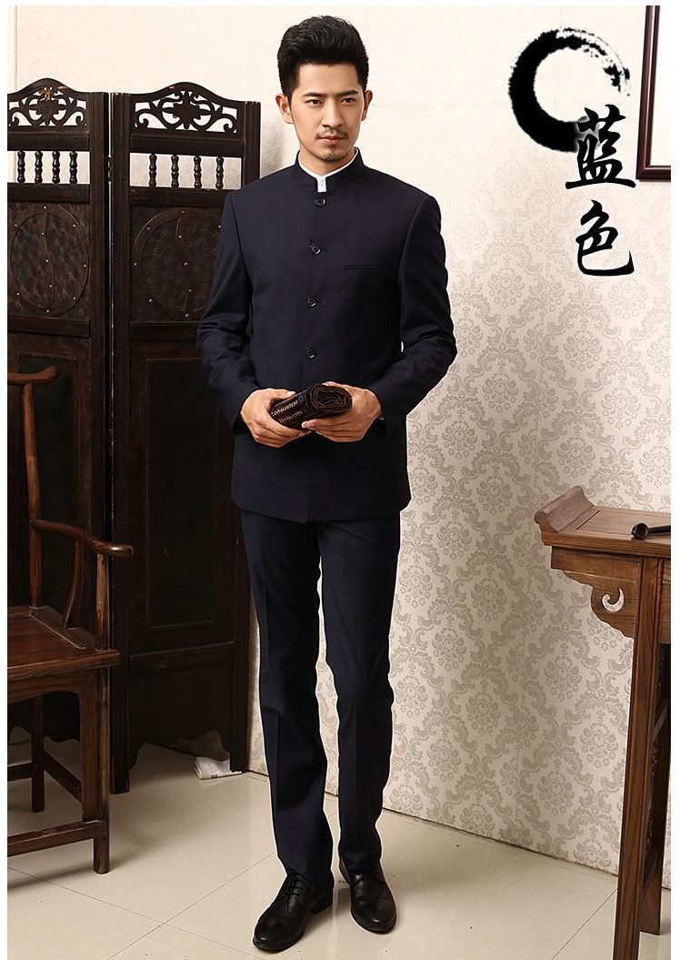 匠心啟航閱讀商務(wù)休閑男士立領(lǐng)中山裝