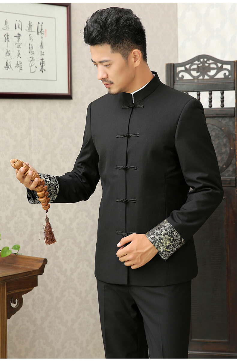 中華立領男士修身版中山裝