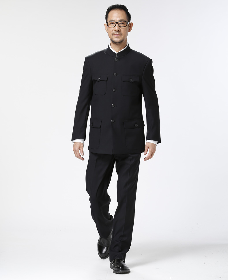 中華立領長袖中老年中山裝