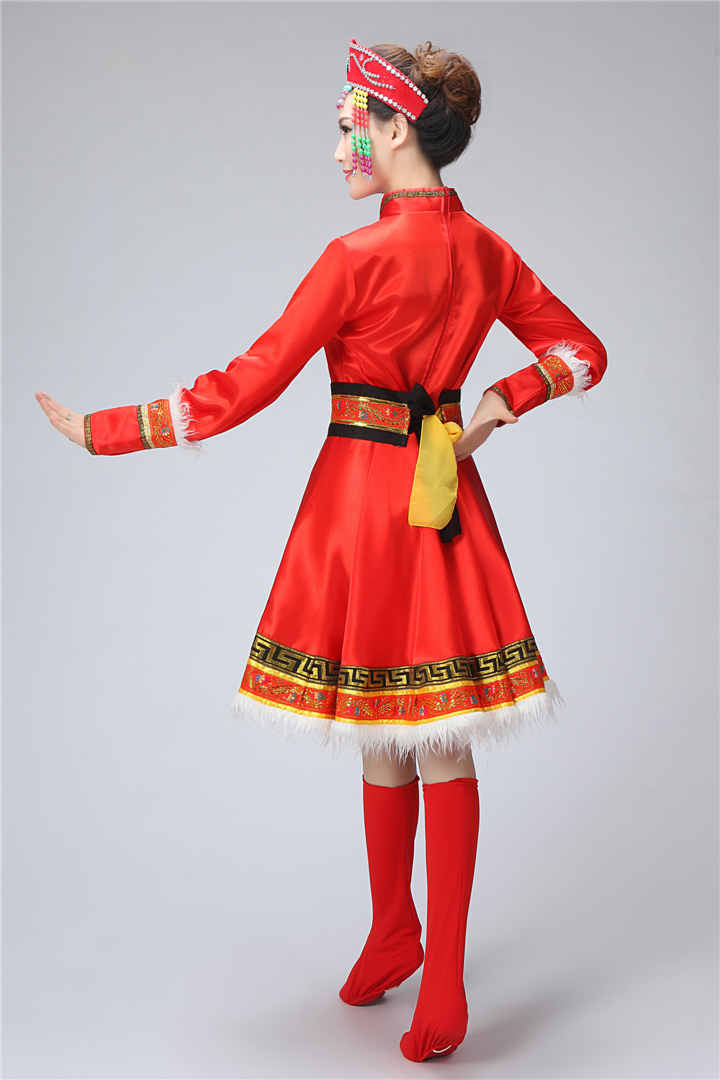 簡(jiǎn)約大方的蒙古族女裝服飾，少數(shù)民族服裝