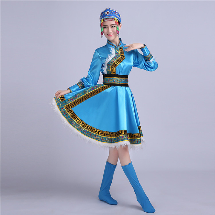 簡(jiǎn)約大方的蒙古族女裝服飾，少數(shù)民族服裝