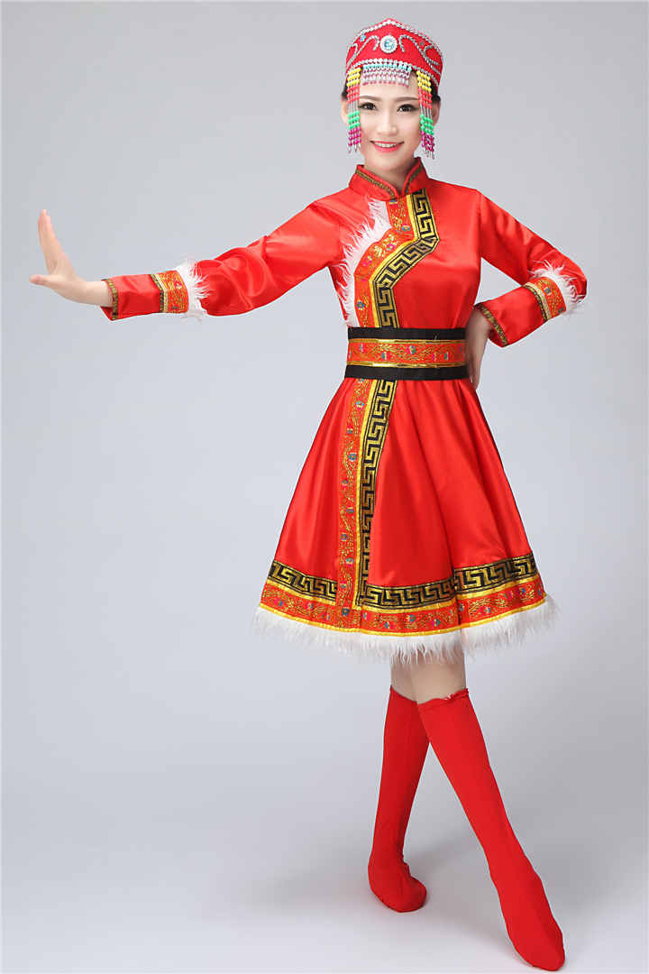 簡(jiǎn)約大方的蒙古族女裝服飾，少數(shù)民族服裝