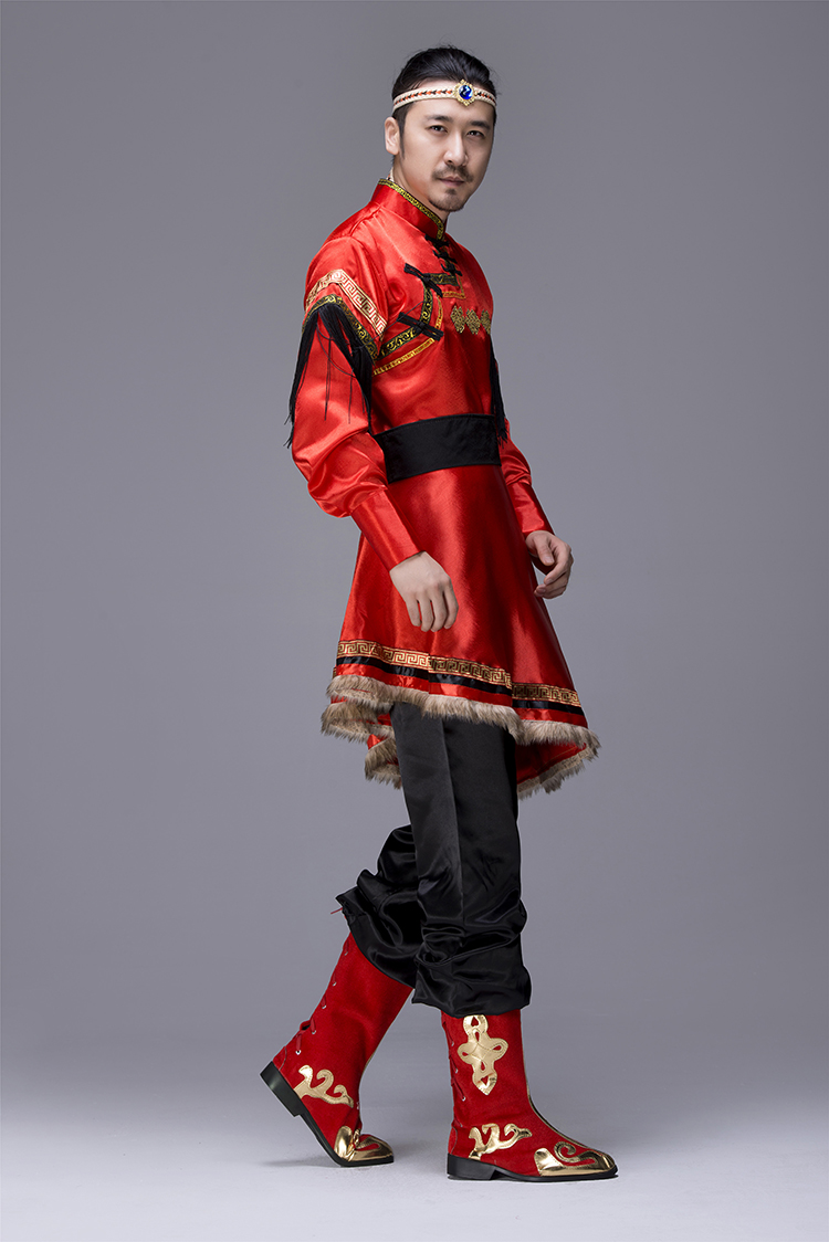 簡(jiǎn)約大氣的蒙古袍男裝，少數(shù)民族服裝