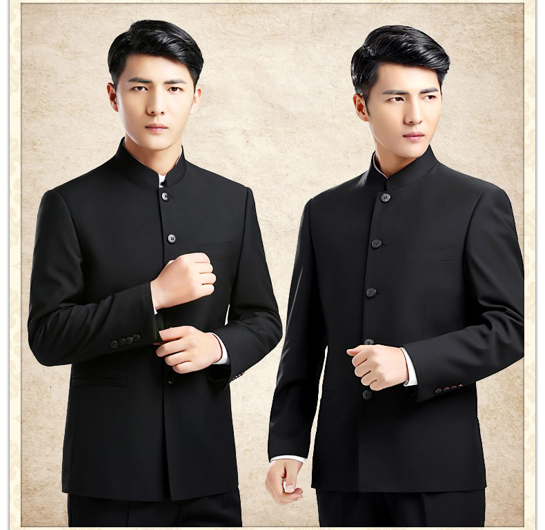 時(shí)尚匠心啟航閱讀中華立領(lǐng)男青年修身中山裝