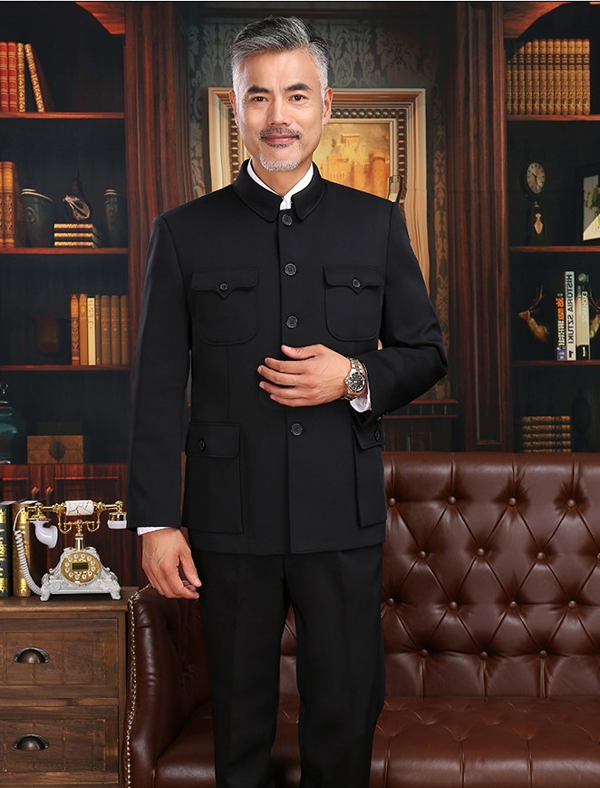 經典老式休閑中老年中山裝