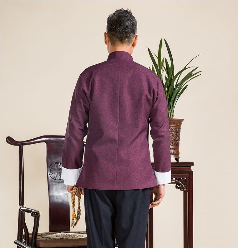 經典國風棉麻長袖男士唐裝外套