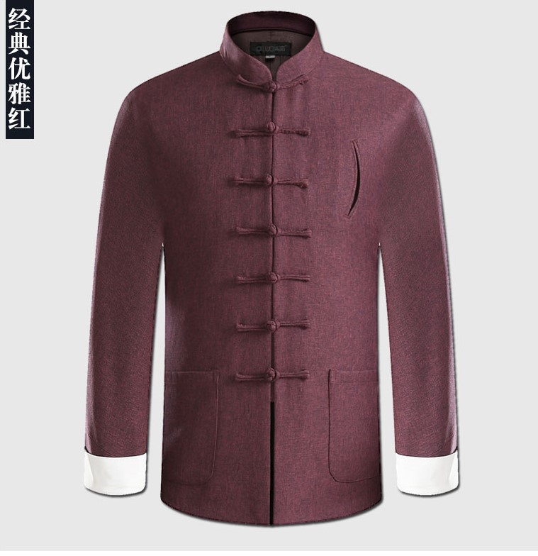 經典國風棉麻長袖男士唐裝外套