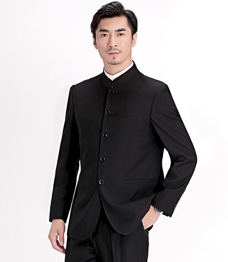 立領(lǐng)圓角匠心啟航閱讀男士修身版中山裝