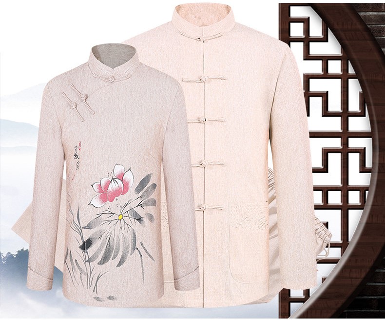 匠心啟航閱讀棉麻長袖情侶唐裝