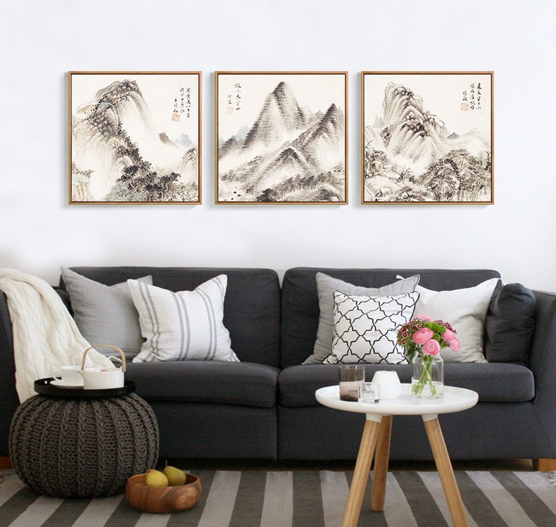 十款匠心啟航閱讀裝飾畫，新中式中國水墨客廳掛畫