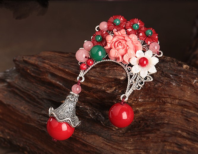 貝殼花朵古典匠心啟航閱讀胸針，復(fù)古風(fēng)胸花