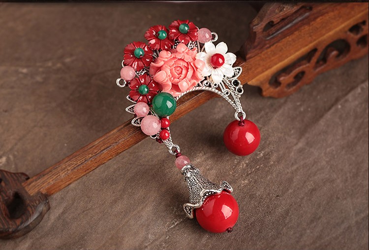 貝殼花朵古典匠心啟航閱讀胸針，復(fù)古風(fēng)胸花