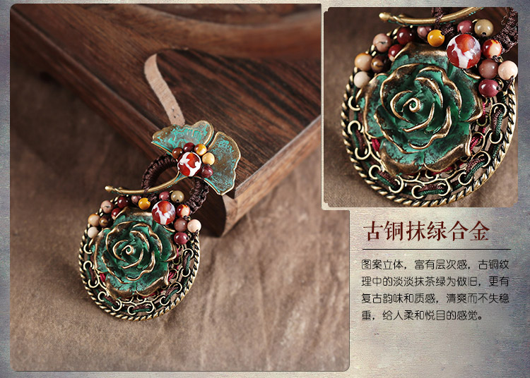 葉痕復古文藝胸針，民族風風胸花飾品