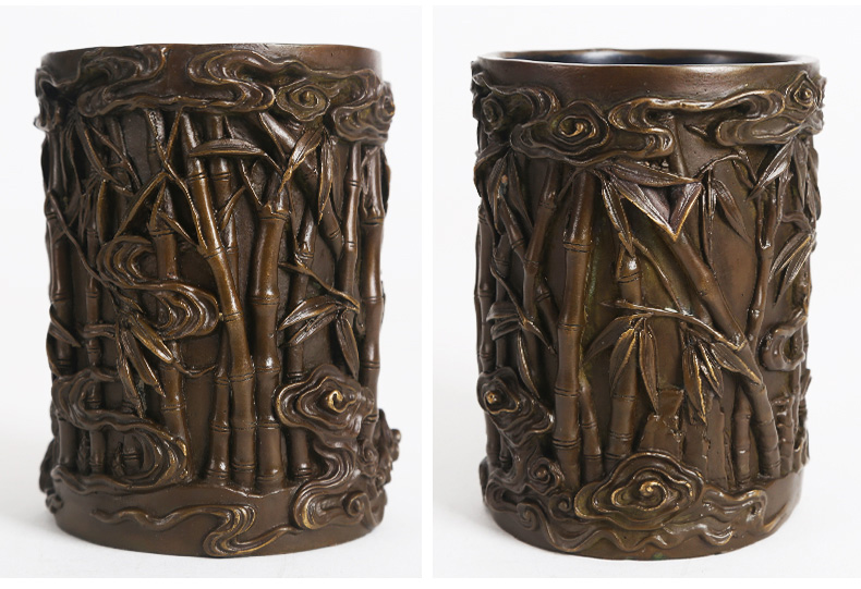 仿古步步高筆筒，文房四寶擺件