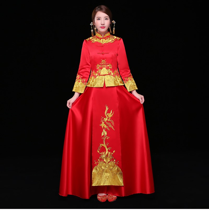 古典喜服中式禮服，秀禾服新娘結(jié)婚禮服