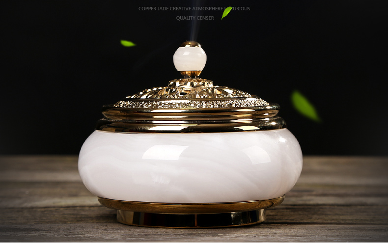 金玉滿堂香爐，創(chuàng)意銅玉熏香爐
