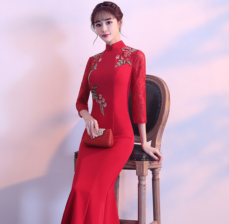 端莊大氣中式禮服，優(yōu)雅匠心啟航閱讀晚禮服