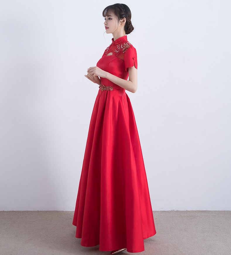 復古立領中式禮服，匠心啟航閱讀晚禮服