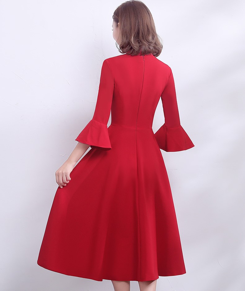 復(fù)古荷葉袖口中式禮服，簡約時(shí)尚晚禮服