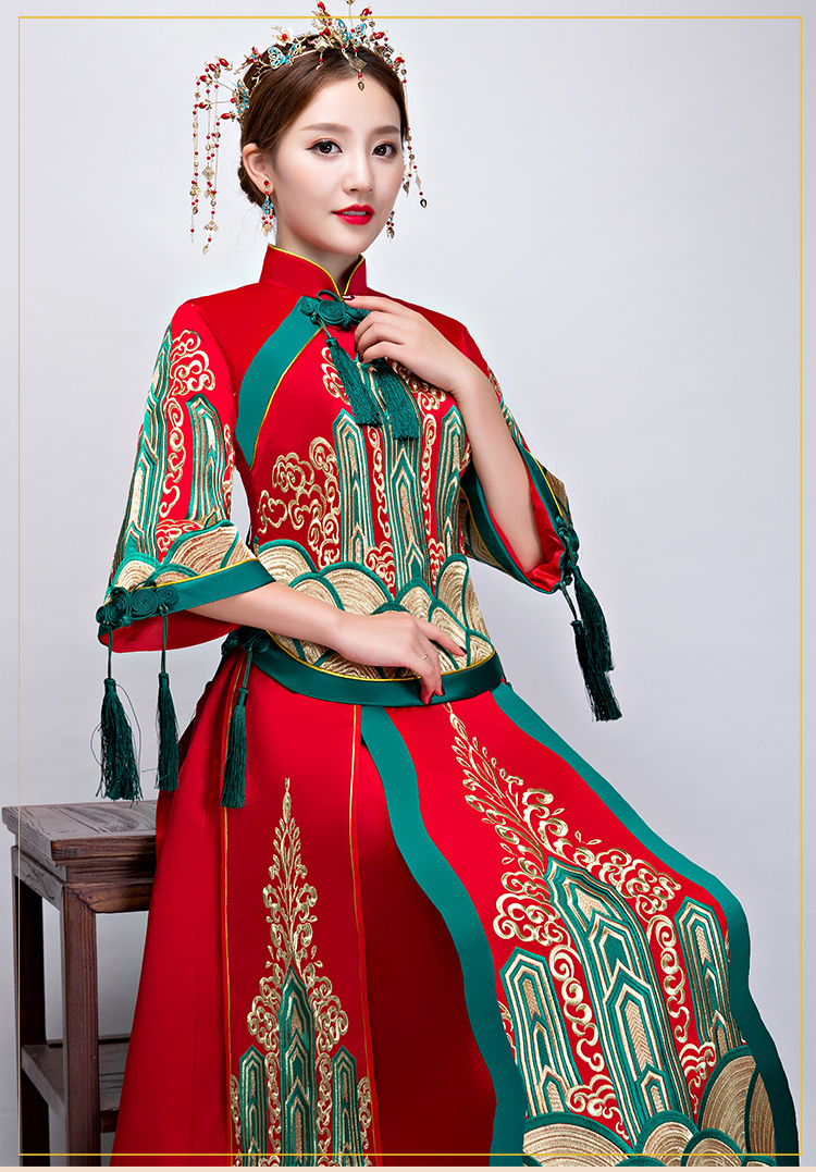 匠心啟航閱讀秀禾服中式禮服，新娘結(jié)婚禮服