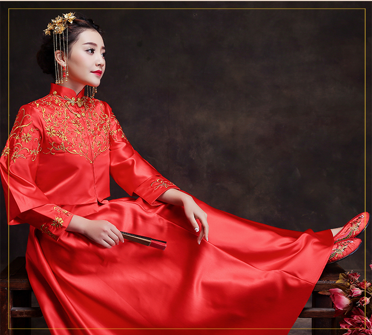 時(shí)尚簡(jiǎn)約中式禮服，復(fù)古匠心啟航閱讀新娘禮服