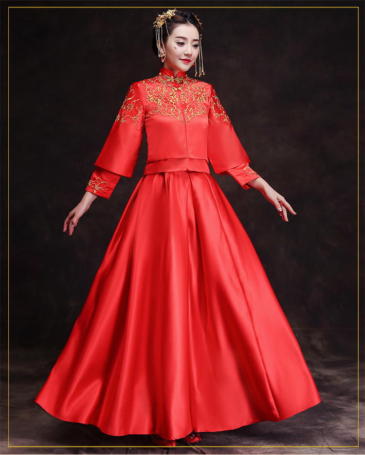 時(shí)尚簡(jiǎn)約中式禮服，復(fù)古匠心啟航閱讀新娘禮服