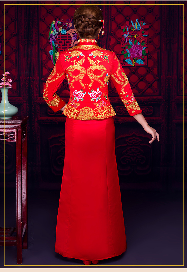 儒雅裙擺新娘禮服，魅力時(shí)尚中式禮服