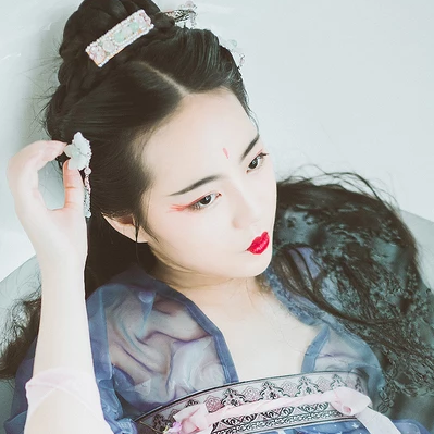 金魚妖艷的女子頭像，唯美古風(fēng)真人頭像