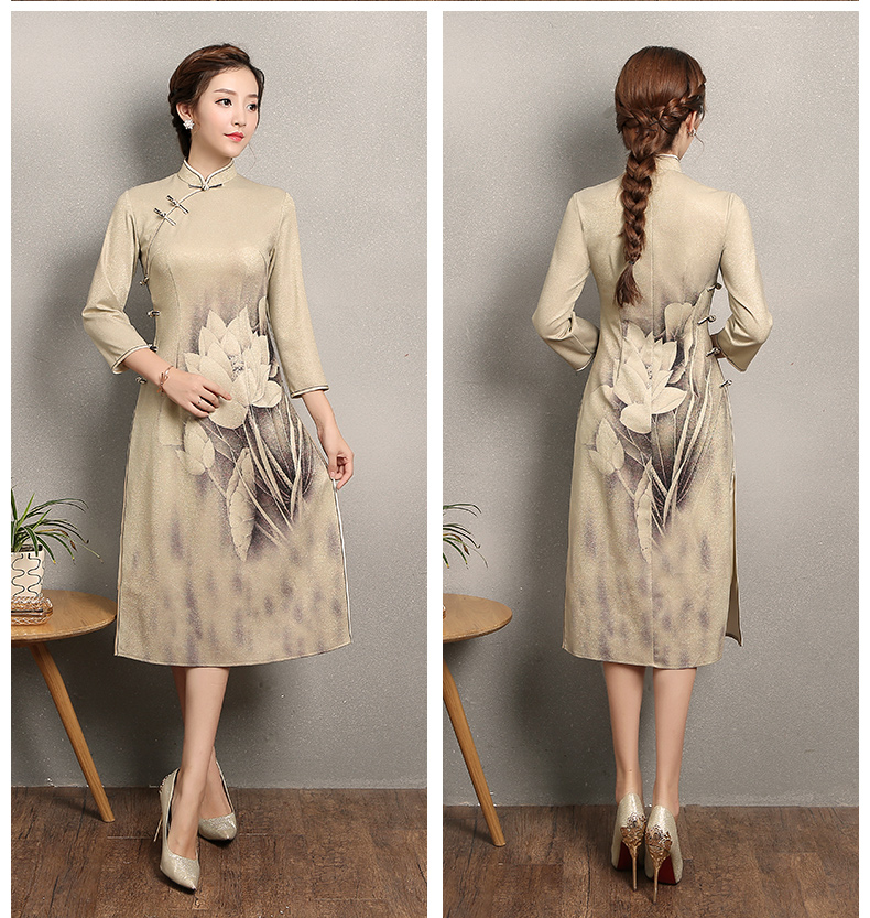 黃色金荷旗袍，時尚匠心啟航閱讀旗袍裙