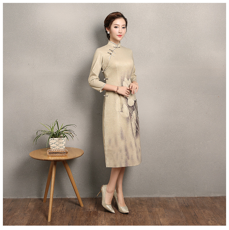 黃色金荷旗袍，時尚匠心啟航閱讀旗袍裙