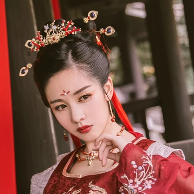 紅佛女子頭像，唯美古風(fēng)真人頭像