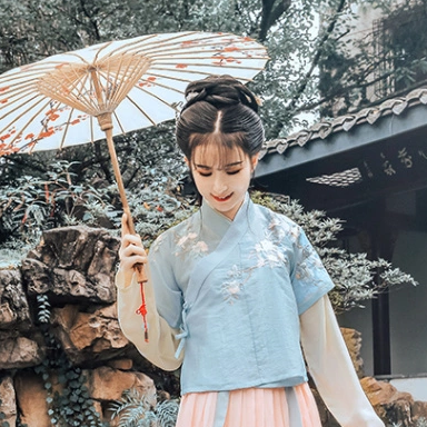漢服帶傘女生頭像，唯美古風(fēng)真人頭像