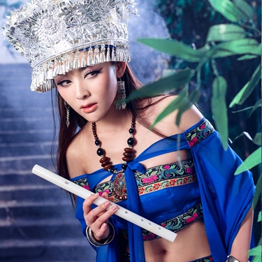 性感孔雀翎女生頭像，唯美古風(fēng)真人頭像