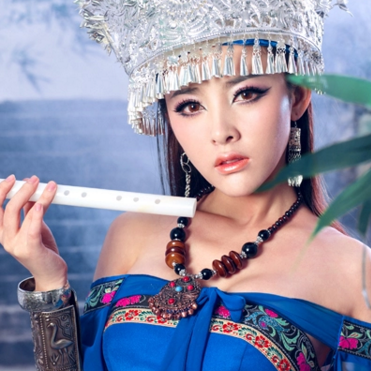 性感孔雀翎女生頭像，唯美古風(fēng)真人頭像