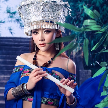 性感孔雀翎女生頭像，唯美古風(fēng)真人頭像