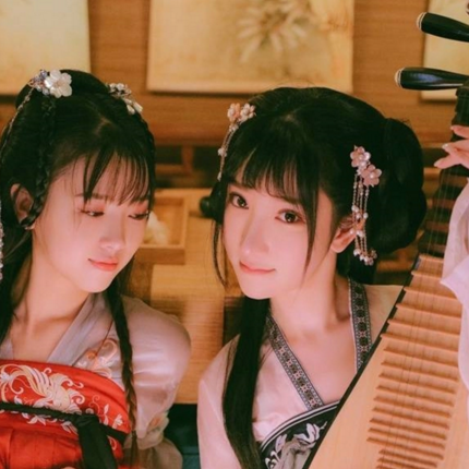 清新淡雅漢服閨蜜頭像，唯美古風(fēng)真人頭像