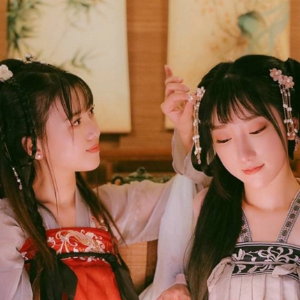 清新淡雅漢服閨蜜頭像，唯美古風(fēng)真人頭像