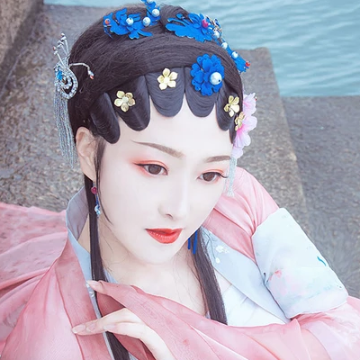 京劇花旦帶折扇女生頭像，唯美古風(fēng)真人頭像